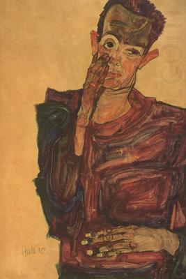 Self-Portrait with Hand to Cheek (mk12), Egon Schiele